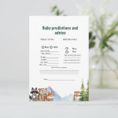 Rustikale Babyvorhersage Baby Shower Game Card Hinweiskarte (Stehend Vorderseite)