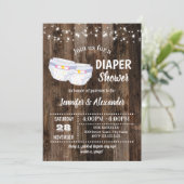 Rustikale Babywaschdusche Einladung (Stehend Vorderseite)