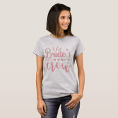 Rustikale Bachelorette Pink Calligraphy Brides Cre T-Shirt (Vorne ganz)
