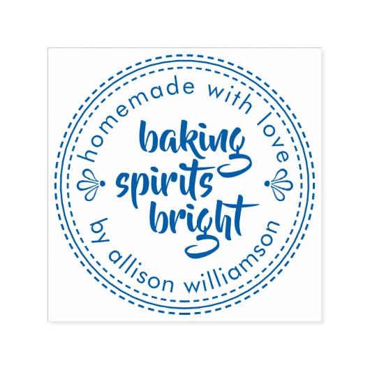 Rustikale Backbrille Helle Weihnachten Blau Permastempel (Design)