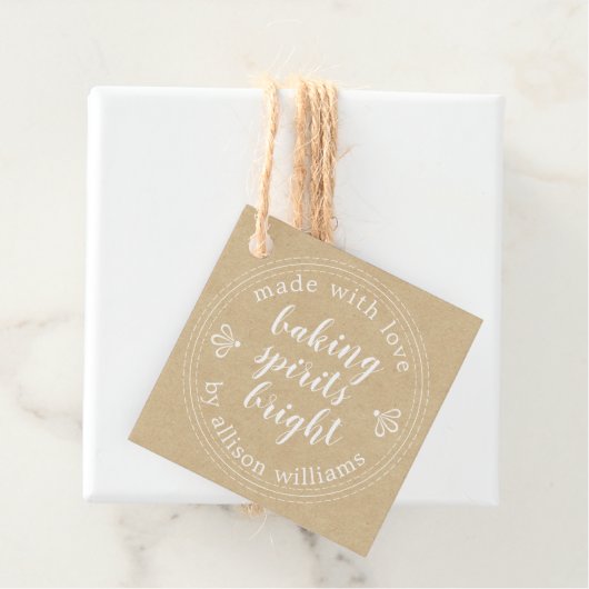 Rustikale Backbrillen Helles Kraft Papier für den Geschenkanhänger (Beispiel)