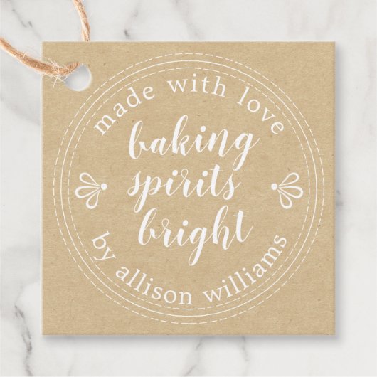 Rustikale Backbrillen Helles Kraft Papier für den Geschenkanhänger (Vorderseite)