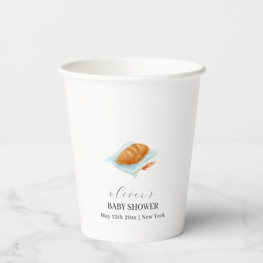 Rustikale Backbun in der Oven-Baby-Dusche Pappbecher (Rückseite)