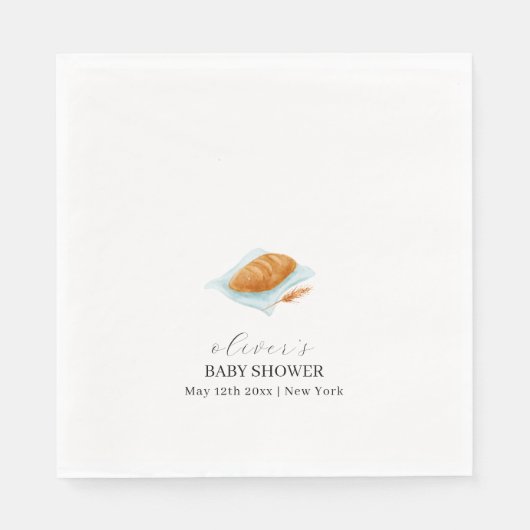 Rustikale Backbun in der Oven-Baby-Dusche Serviette (Vorderseite)