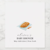 Rustikale Backbun in der Oven-Baby-Dusche Weinetikett (Einzelnes Label)