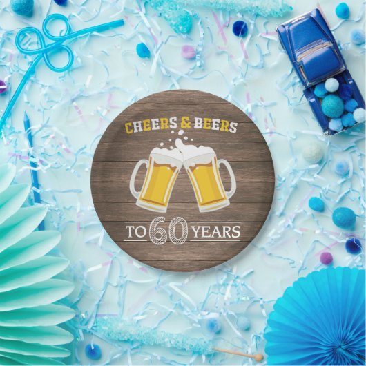 Rustikale Backen und Bier bis 60 Jahre Papierplatt Pappteller (Party)