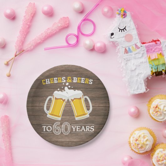 Rustikale Backen und Bier bis 60 Jahre Papierplatt Pappteller (Party)