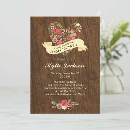 Rustikale Bäckerdusche Einladung (Stehend Vorderseite)