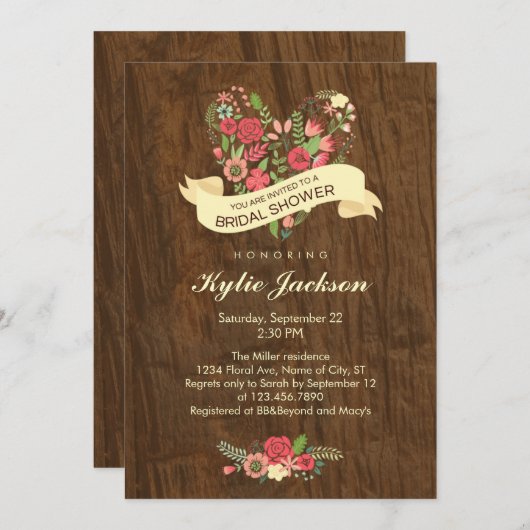 Rustikale Bäckerdusche Einladung (Vorne/Hinten)