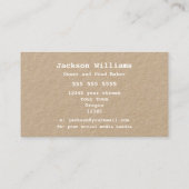 Rustikale Bäckerei | Bündel von Kraft von Weizen Visitenkarte (Rückseite)