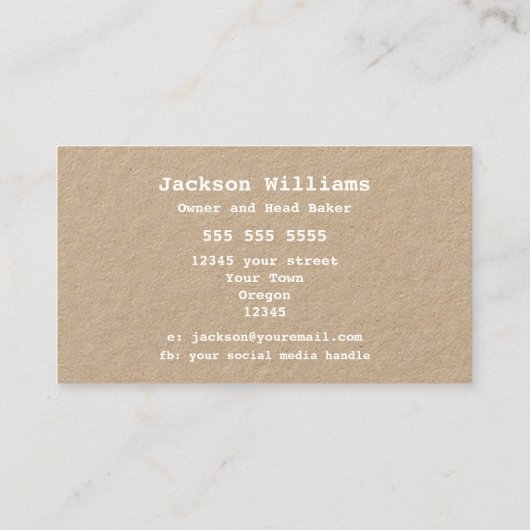 Rustikale Bäckerei | Bündel von Kraft von Weizen Visitenkarte (Rückseite)