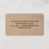 Rustikale Bäckerei Business Card | Kraft Visitenkarte (Rückseite)