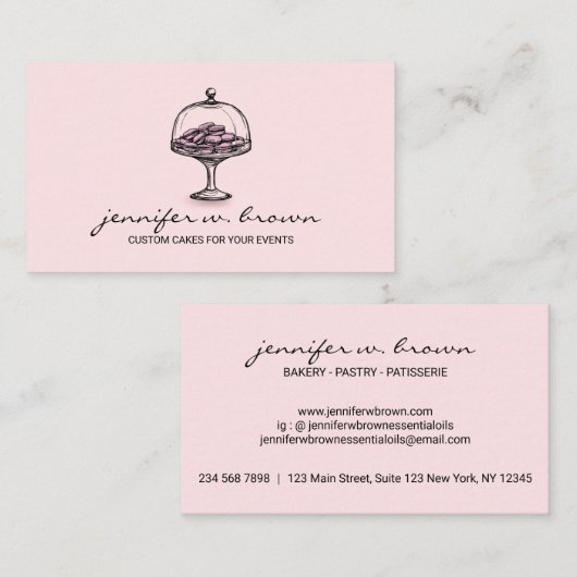 Rustikale Bäckerei Französisch Macaroon Café Visitenkarte (Vorne/Hinten)