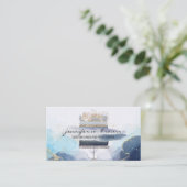 Rustikale Bäckerei Kuchen Elegant Blauer Ton Visitenkarte (Stehend Vorderseite)