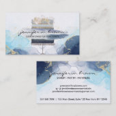 Rustikale Bäckerei Kuchen Elegant Blauer Ton Visitenkarte (Vorne/Hinten)