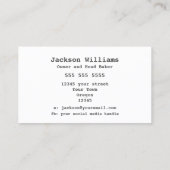 Rustikale Bäckerei | Weizenbündel Visitenkarte (Rückseite)