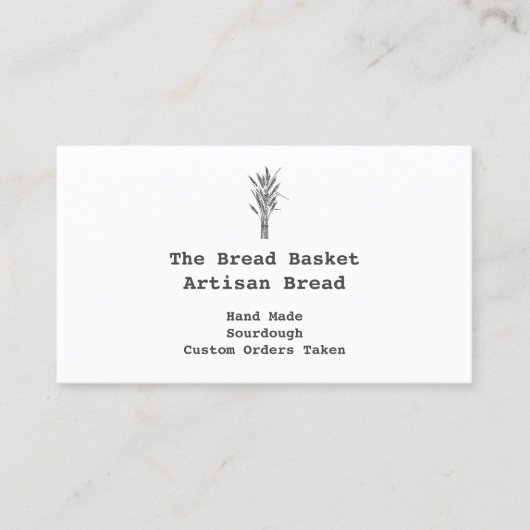Rustikale Bäckerei | Weizenbündel Visitenkarte (Vorderseite)