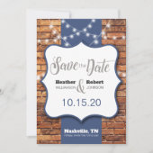 Rustikale Background Blue Akzente Save the Date (Vorderseite)