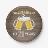 Rustikale Backwaren und Bier bis 21 Jahre Papierpl Pappteller (Vorderseite)