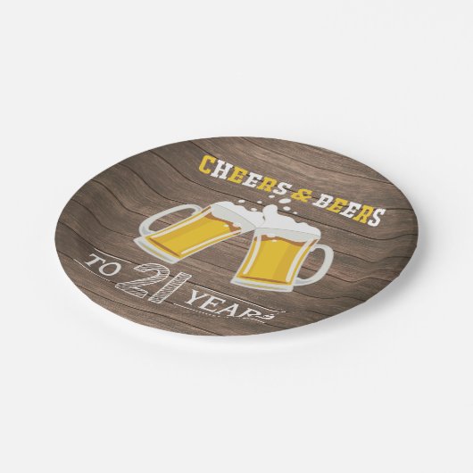 Rustikale Backwaren und Bier bis 21 Jahre Papierpl Pappteller (Schrägansicht)