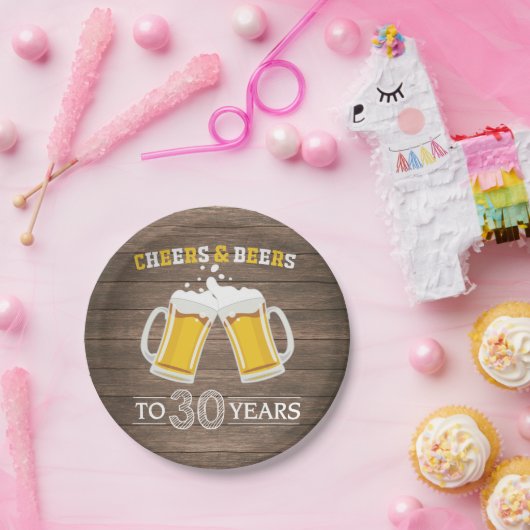 Rustikale Backwaren und Bier bis 30 Jahre Papierpl Pappteller (Party)