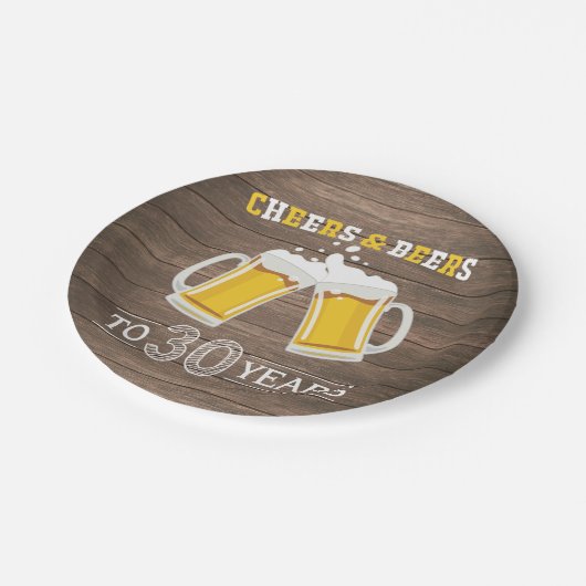 Rustikale Backwaren und Bier bis 30 Jahre Papierpl Pappteller (Schrägansicht)