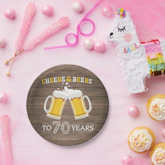 Rustikale Backwaren und Bier bis 70 Jahre Papierpl Pappteller (Party)