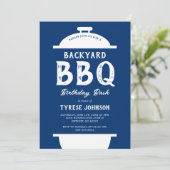 Rustikale Backyard GRILLEN Geburtstagsparty Einladung (Stehend Vorderseite)