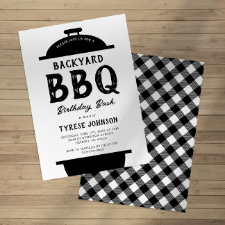 Rustikale Backyard GRILLEN Geburtstagsparty Einladung
