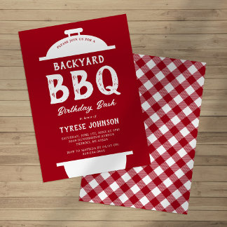 Rustikale Backyard GRILLEN Geburtstagsparty Einladung