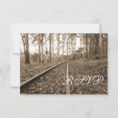 Rustikale Bahnstrecken Hochzeitskarten RSVP Karte (Rückseite)