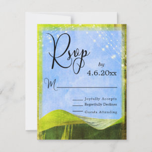 Rustikale Bananenblätter & Lichter Boho-Hochzeits- RSVP Karte