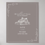 Rustikale Baramethyst Graue Hochzeit im Herbst Wil Poster (Vorne)