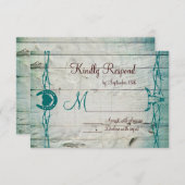 Rustikale Barbed Wire Horseshoe Wedding RSVP Cards (Vorne/Hinten)