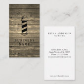 Rustikale Barber Shop Holz Business Card Visitenkarte (Vorne/Hinten)