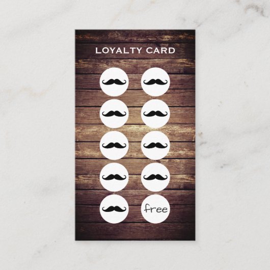 Rustikale Barber Shop Loyalty Punch Card Treuekarte (Vorderseite)