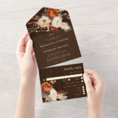 Rustikale Barblume Botanischer Fall Boho Hochzeit All In One Einladung (Abreißen)