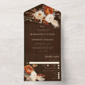 Rustikale Barblume Botanischer Fall Boho Hochzeit All In One Einladung (Innen Boden)