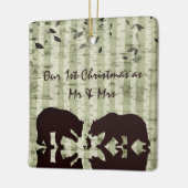 Rustikale Bären, Birkenbäume 1. Weihnachtsmann & M Keramikornament (Links)