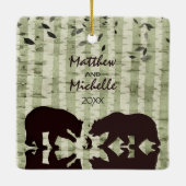 Rustikale Bären, Birkenbäume 1. Weihnachtsmann & M Keramikornament (Rückseite)