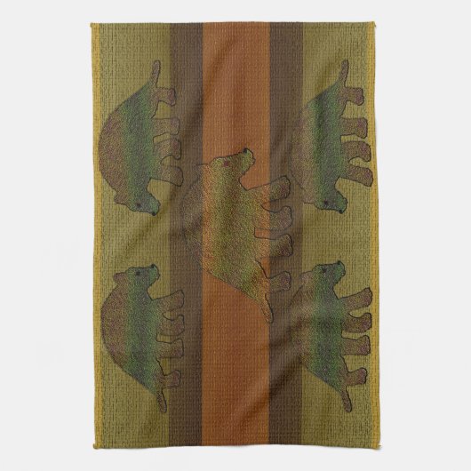 Rustikale Bären Geschirrtuch (Vertikal)