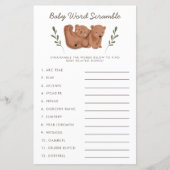 Rustikale Bären Twins Baby Word Scramble Game (Vorderseite)