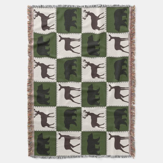 Rustikale Bären- und Hirschplätze, dunkelgrüne und Decke (Vorderseite Vertikal)