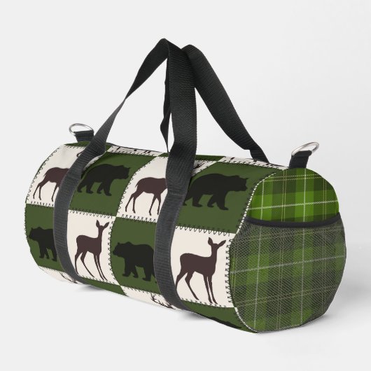 Rustikale Bären- und Hirschplätze, dunkelgrüne und Duffle Bag (Rechte Ecke)