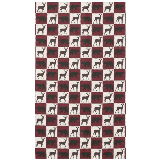 Rustikale Bären- und Hirschplätze, dunkelrote und Tischdecke (Vorderseite)