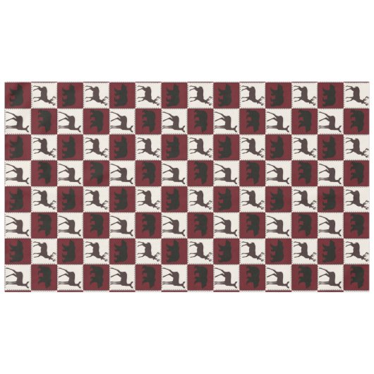 Rustikale Bären- und Hirschplätze, dunkelrote und Tischdecke (Vorderseite (Horizontal))