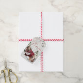 Rustikale Bären Winterschnee-Szene Weihnachten Geschenkanhänger (Mit Garn)