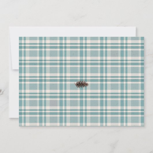 Rustikale Bärendusche Einladung Junge (Rückseite)