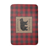 Rustikale Bärenfamilie Rotes Buffalo Kariert Burla Badematte (Vorderseite Vertikal)