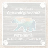 Rustikale Bärengebirge - Familienname Willkommen Glasuntersetzer (Rückseite)